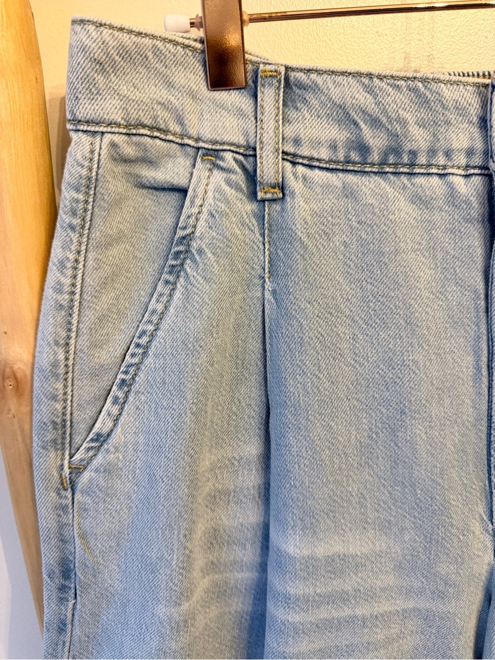 PILCRO Anthropologie High Rise Cropped Wide Leg Jeans Egg Jelly Fish Wash XS NEW - Picture 7 of 16